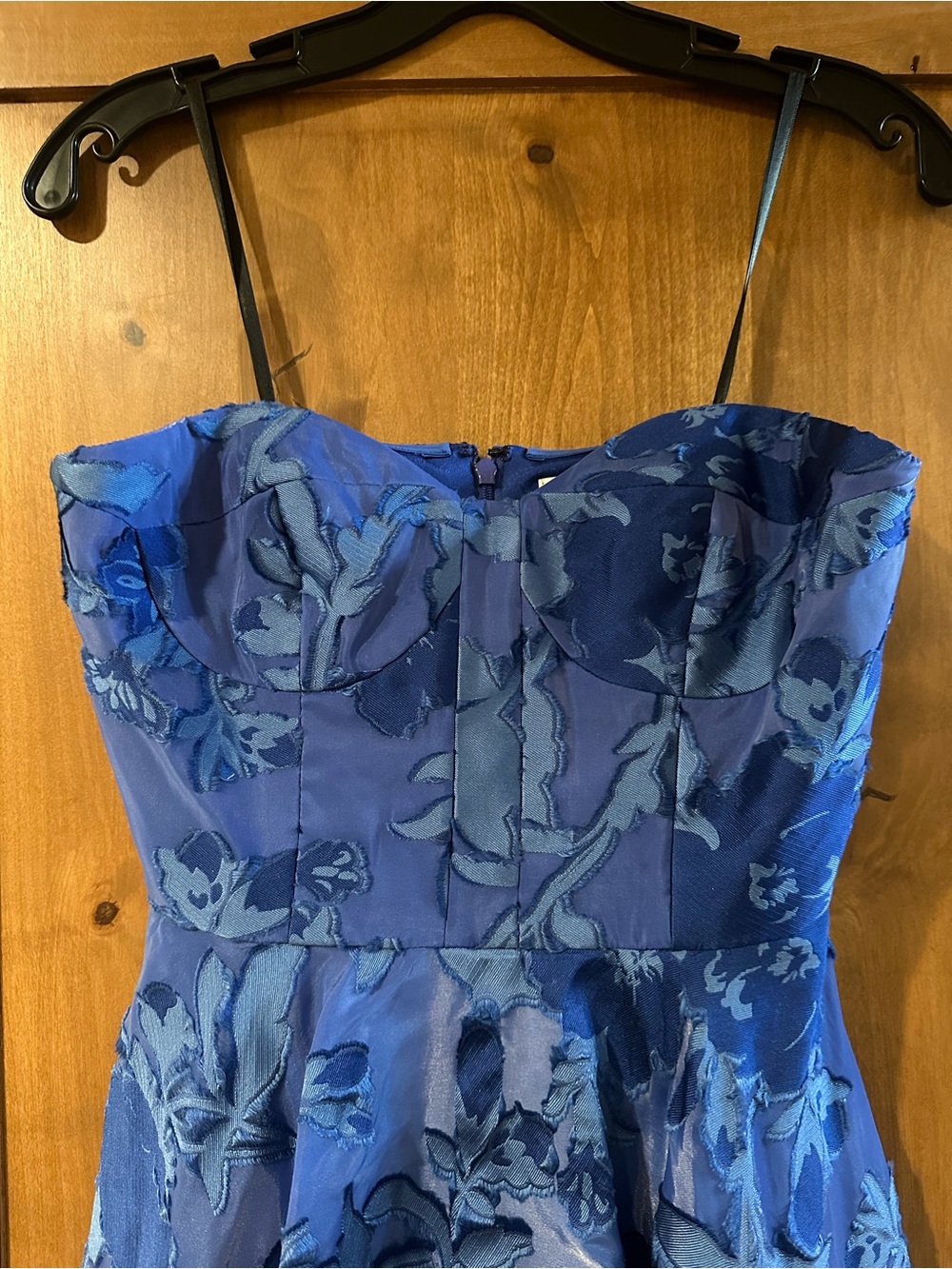 As It May Celia Royal Blue Strapless Jacquard High-Low Evening Dress - Picture 5 of 7